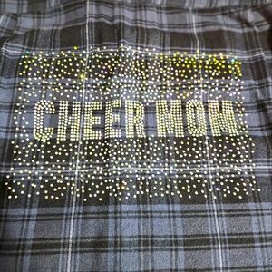 Cheer Mom Rhinestone Flannel